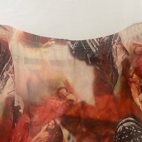 Western Pattern Sheer Romper - Picture 5 of 5